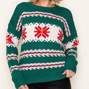 New red green sweater fair isle. Festive.